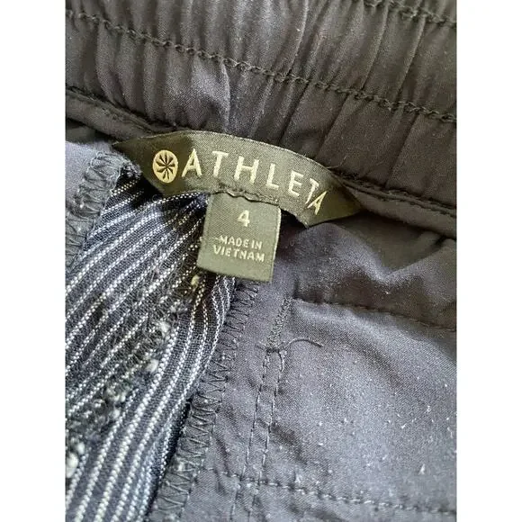 ATHLETA Woman's Cabo Tide Linen Pants Navy Stripe, Size 4 - Picture 4 of 5